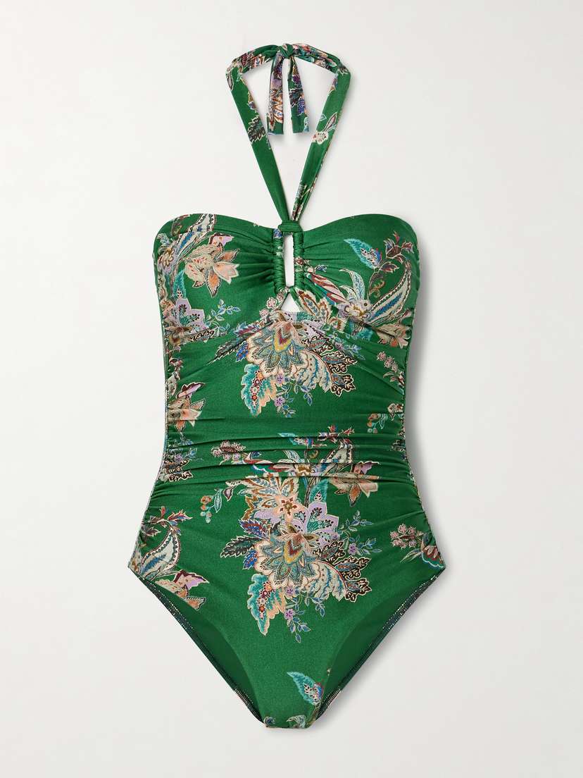 Zimmermann Rhiannon Printed Halterneck Swimsuit