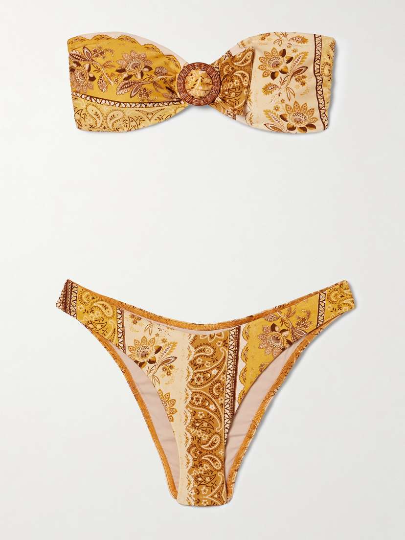 Zimmermann Lucky Printed Bandeau Bikini