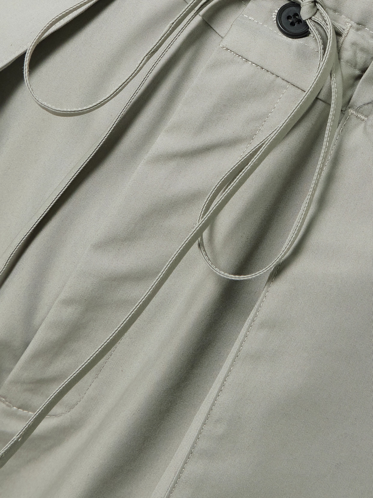 Kallmeyer Clemence Pleated Cotton-blend Twill Barrel-leg Pants In Green