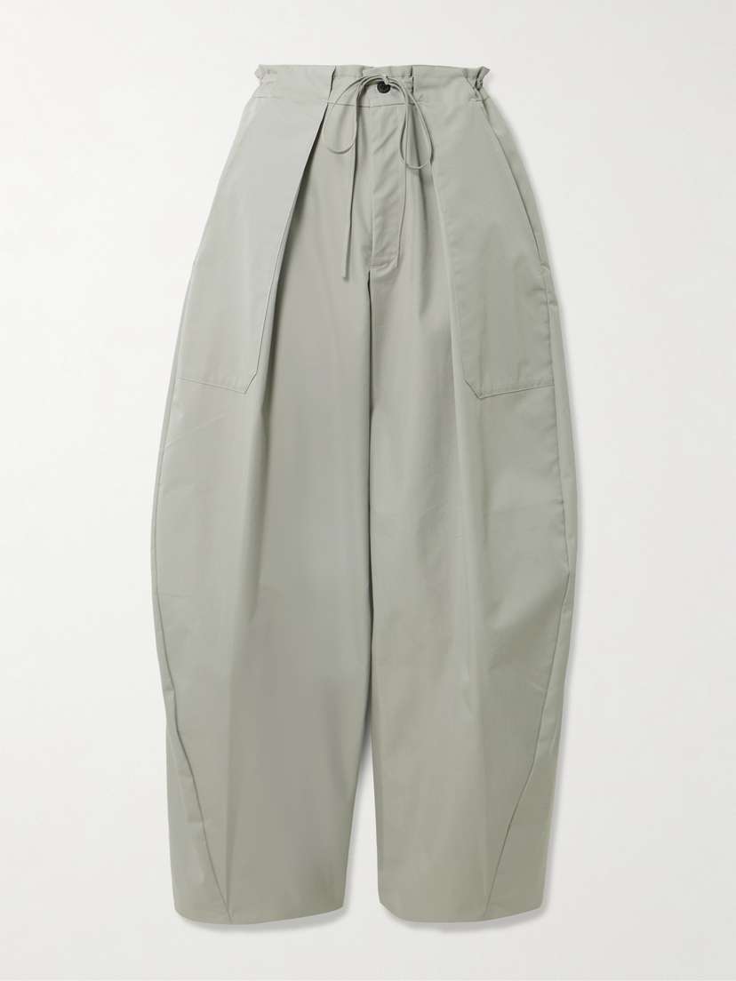 Kallmeyer Clemence Pleated Cotton-blend Twill Barrel-leg Pants
