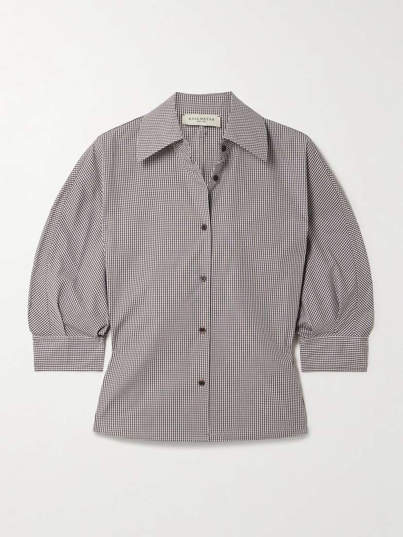 Kallmeyer Colette Cropped Gingham Cotton-poplin Shirt