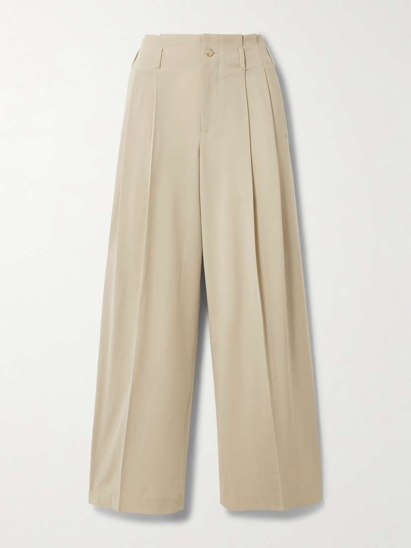 Kallmeyer Percie Pleated Wool-blend Wide-leg Pants