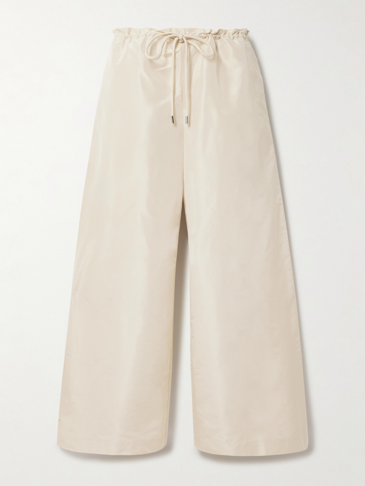 Kallmeyer Wesley Gathered Silk-taffeta Wide-leg Pants In White
