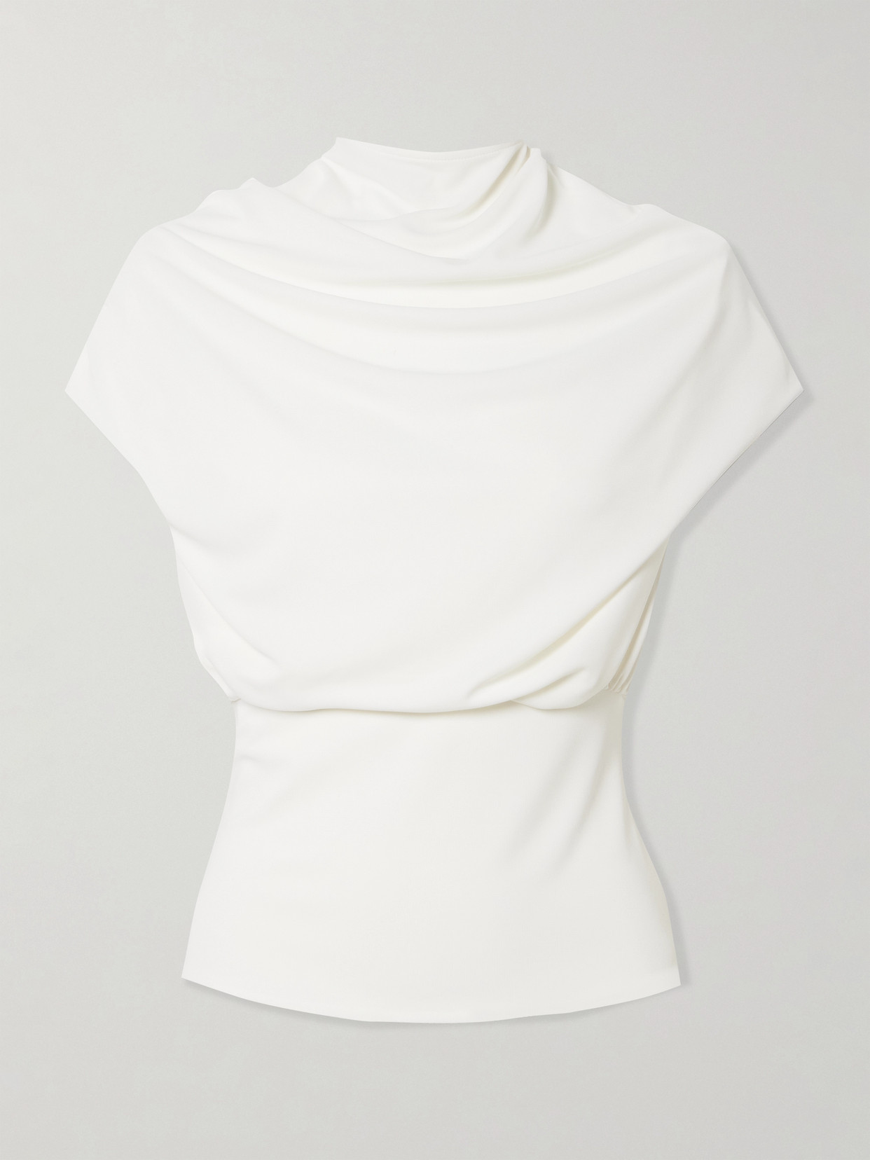 Kallmeyer Jocelyn Draped Stretch-jersey Top In White
