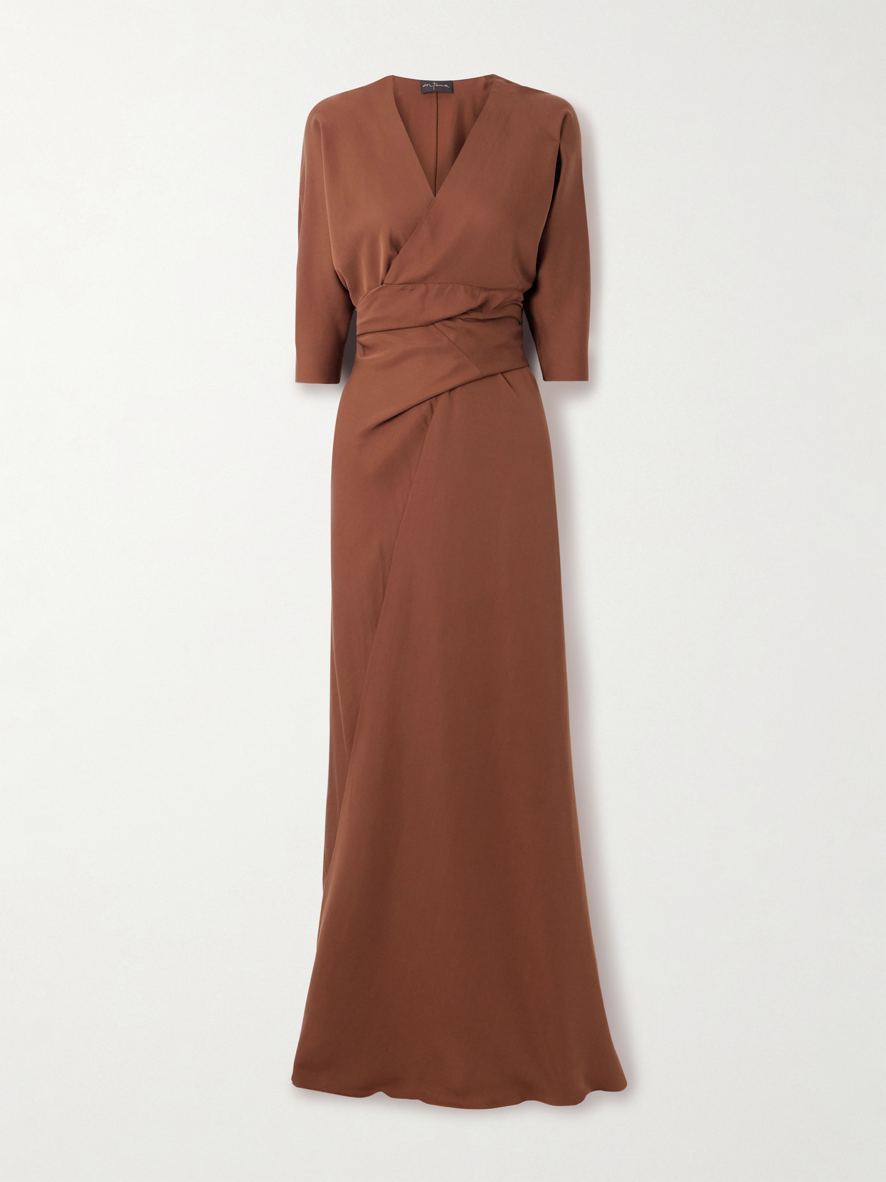 Cortana Mara Silk-crepe Maxi Dress In Red