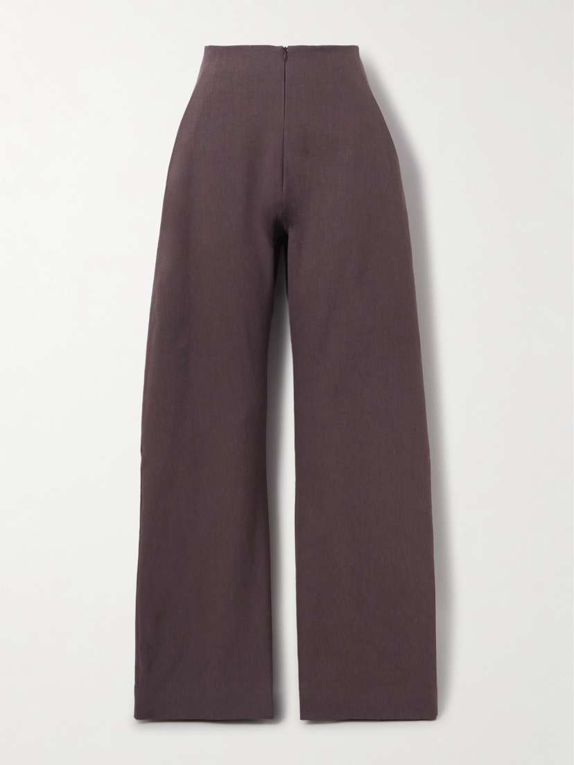 Cortana Umbra Stretch-wool, Organic Cotton And Hemp-blend Barrel-leg Pants