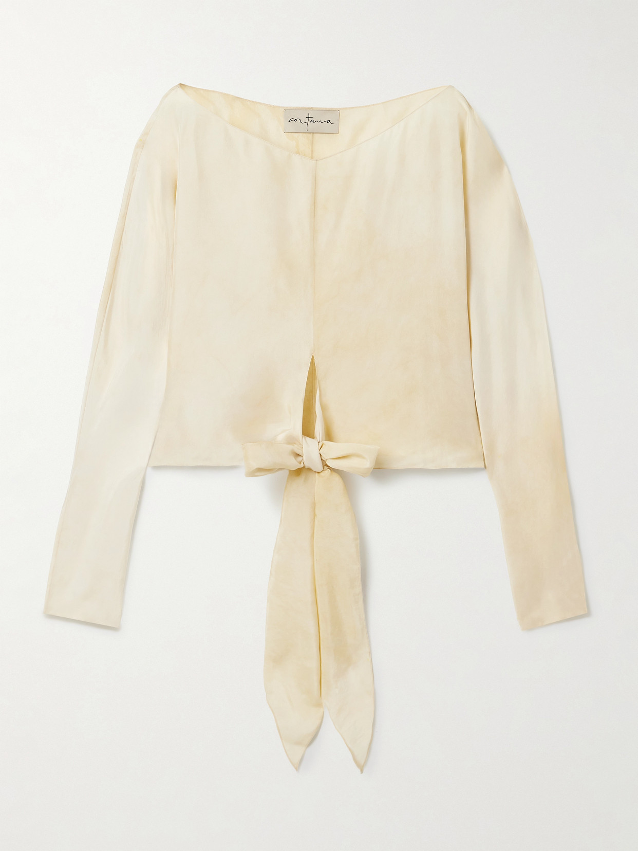 Cortana Dream Silk Wrap Top In Neutral