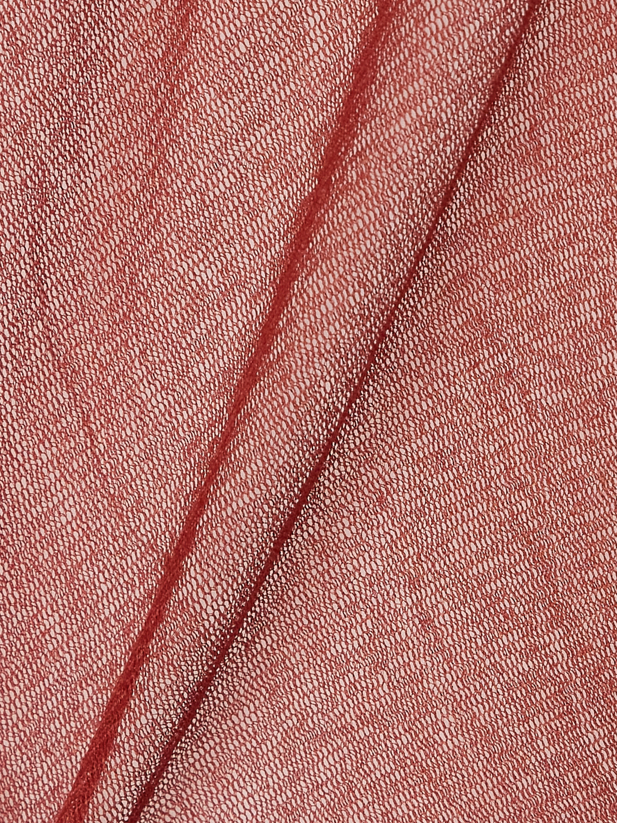 Cortana Cisne Silk-blend Tulle Turtleneck Top In Red