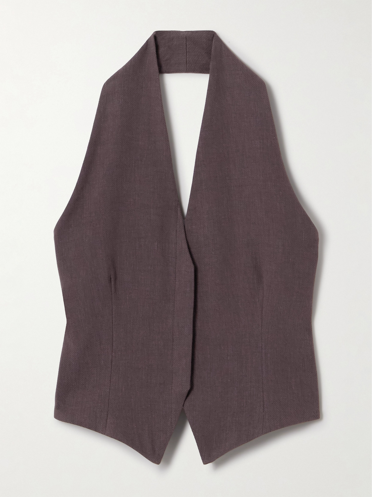 Cortana Umbra Stretch-wool, Organic Cotton And Hemp-blend Halterneck Vest In Purple