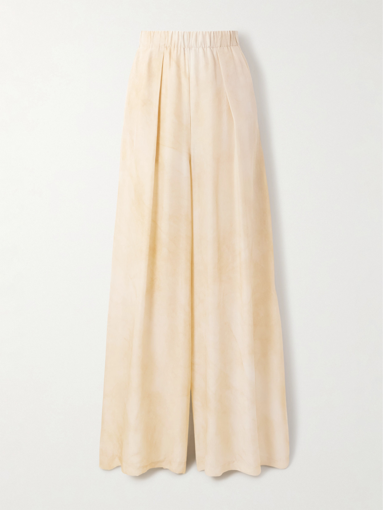 Cortana Dream Pleated Silk Wide-leg Pants In Yellow