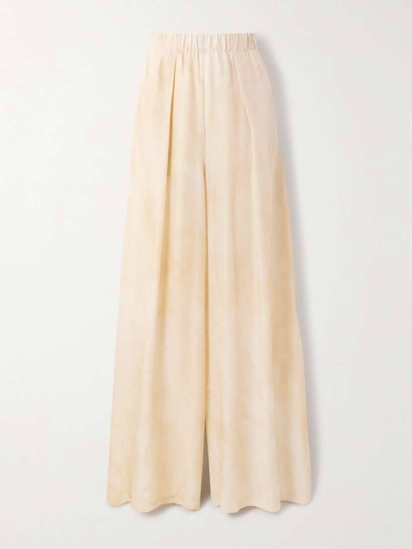 Cortana Dream Pleated Silk Wide-leg Pants