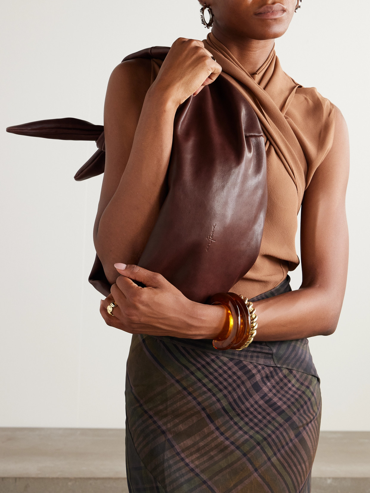 Cortana Jin Small Leather Belt Bag In Brown