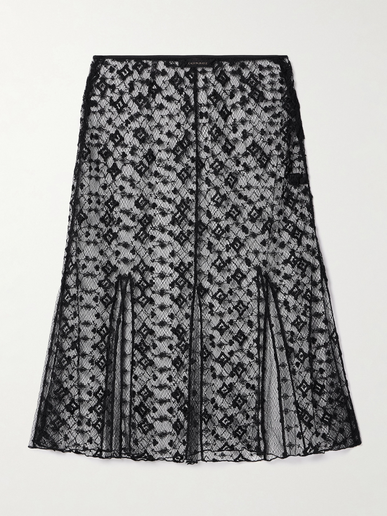 Kiki De Montparnasse Embroidered Tulle Midi Skirt In Black