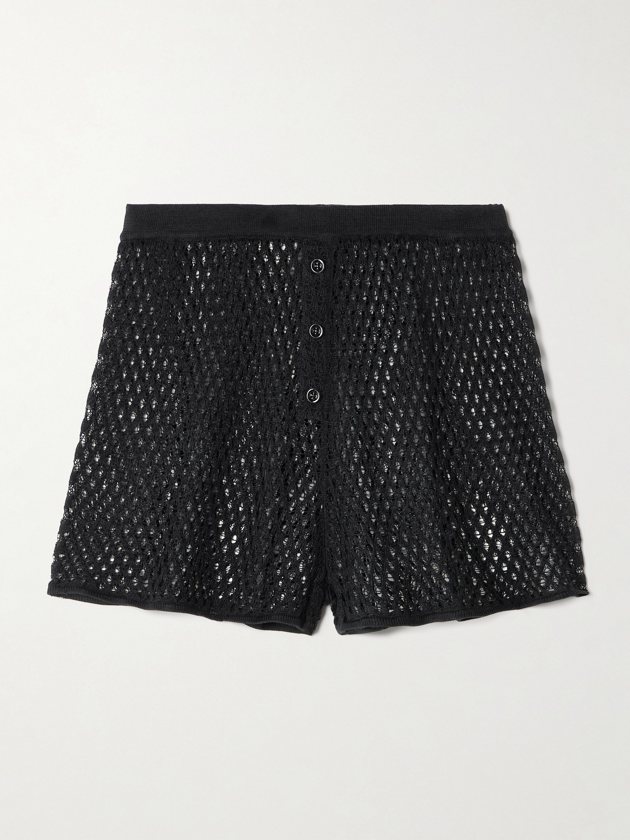 Kiki De Montparnasse Open-knit Silk Shorts