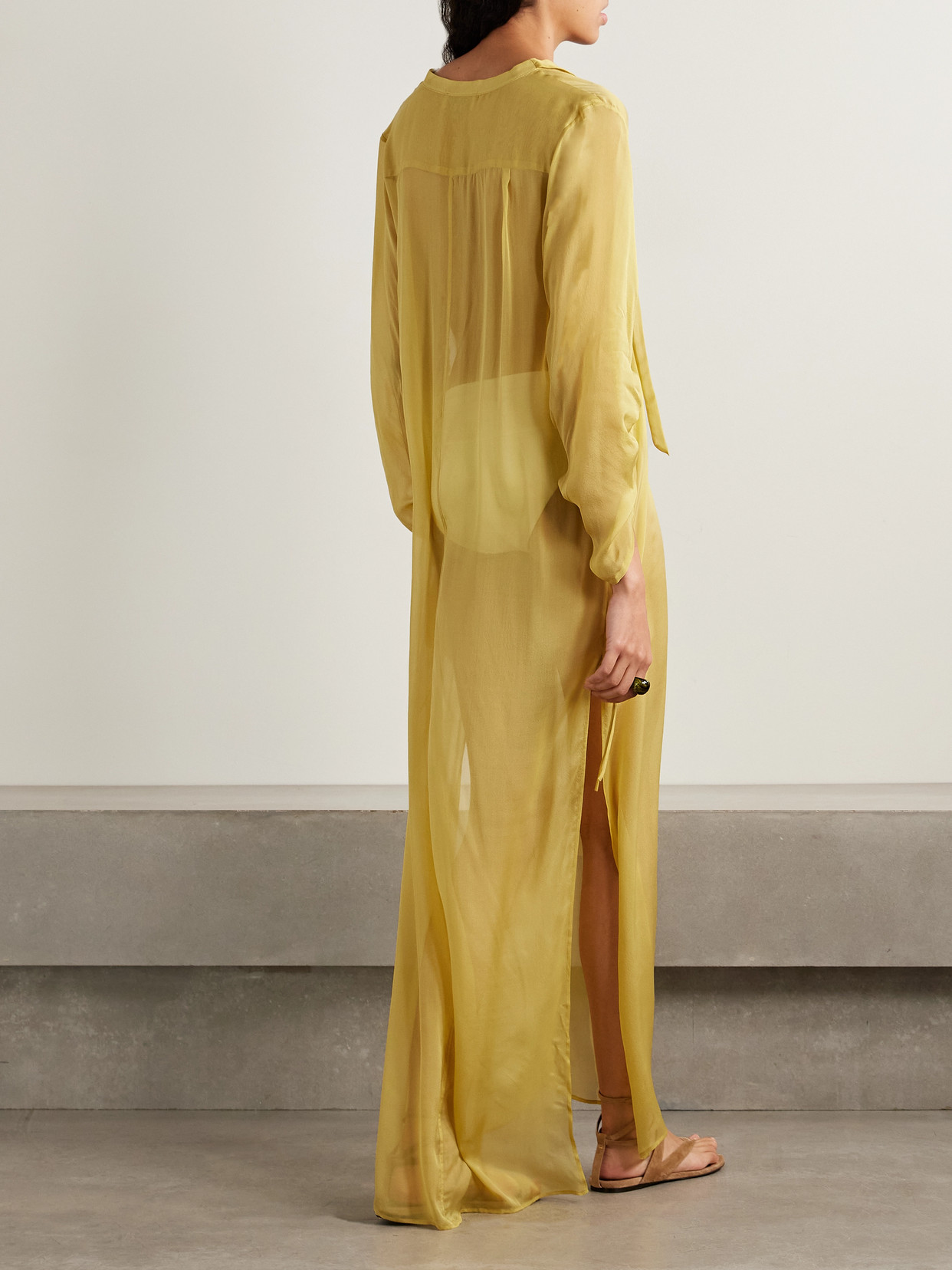 Kallmeyer Tatum Silk-chiffon Maxi Dress In Yellow