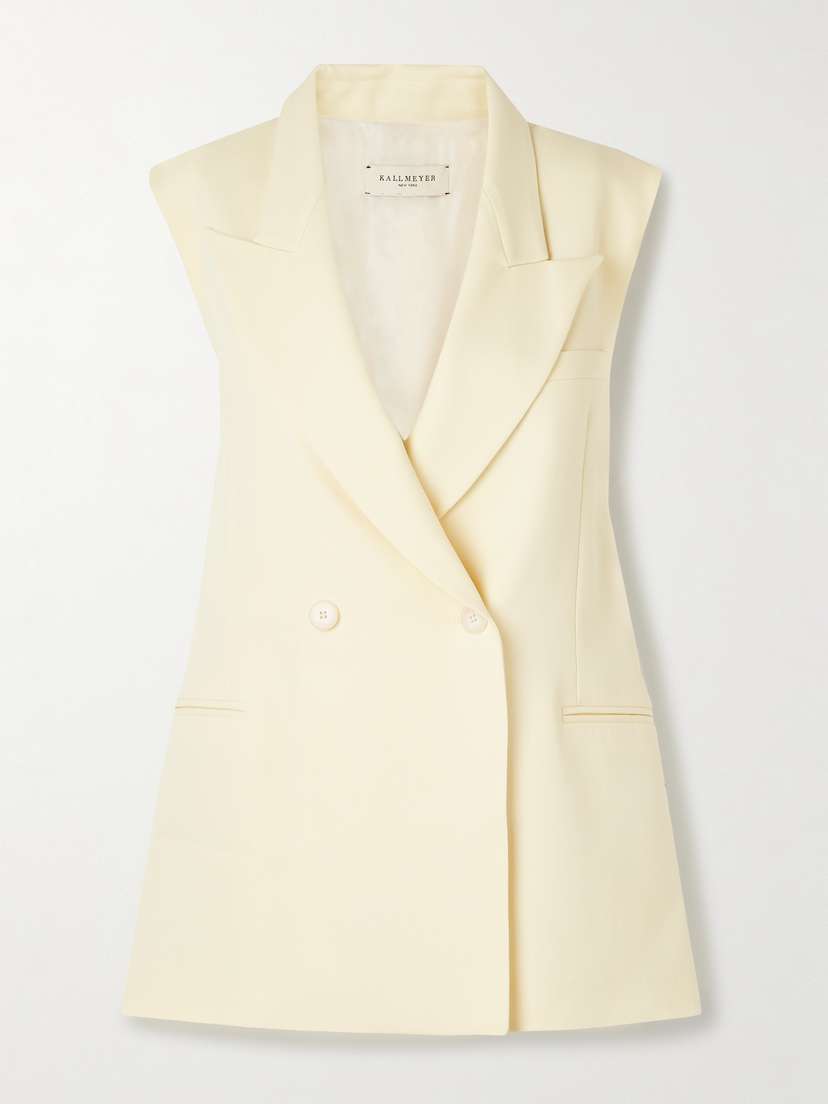 Kallmeyer Deon Double-breasted Wool-blend Twill Vest