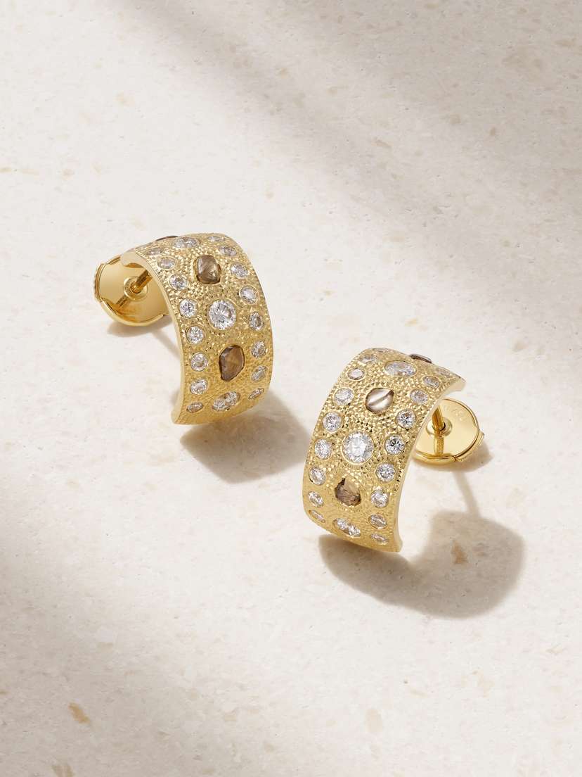 De Beers Talisman 18-karat Gold Diamond Hoop Earrings