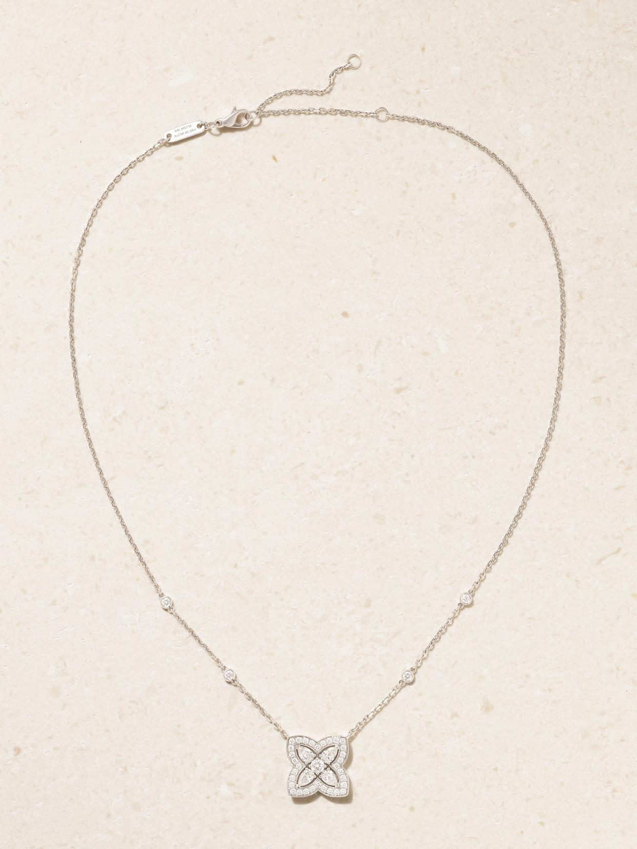 De Beers Enchanted Lotus 18-karat White Gold Diamond Necklace