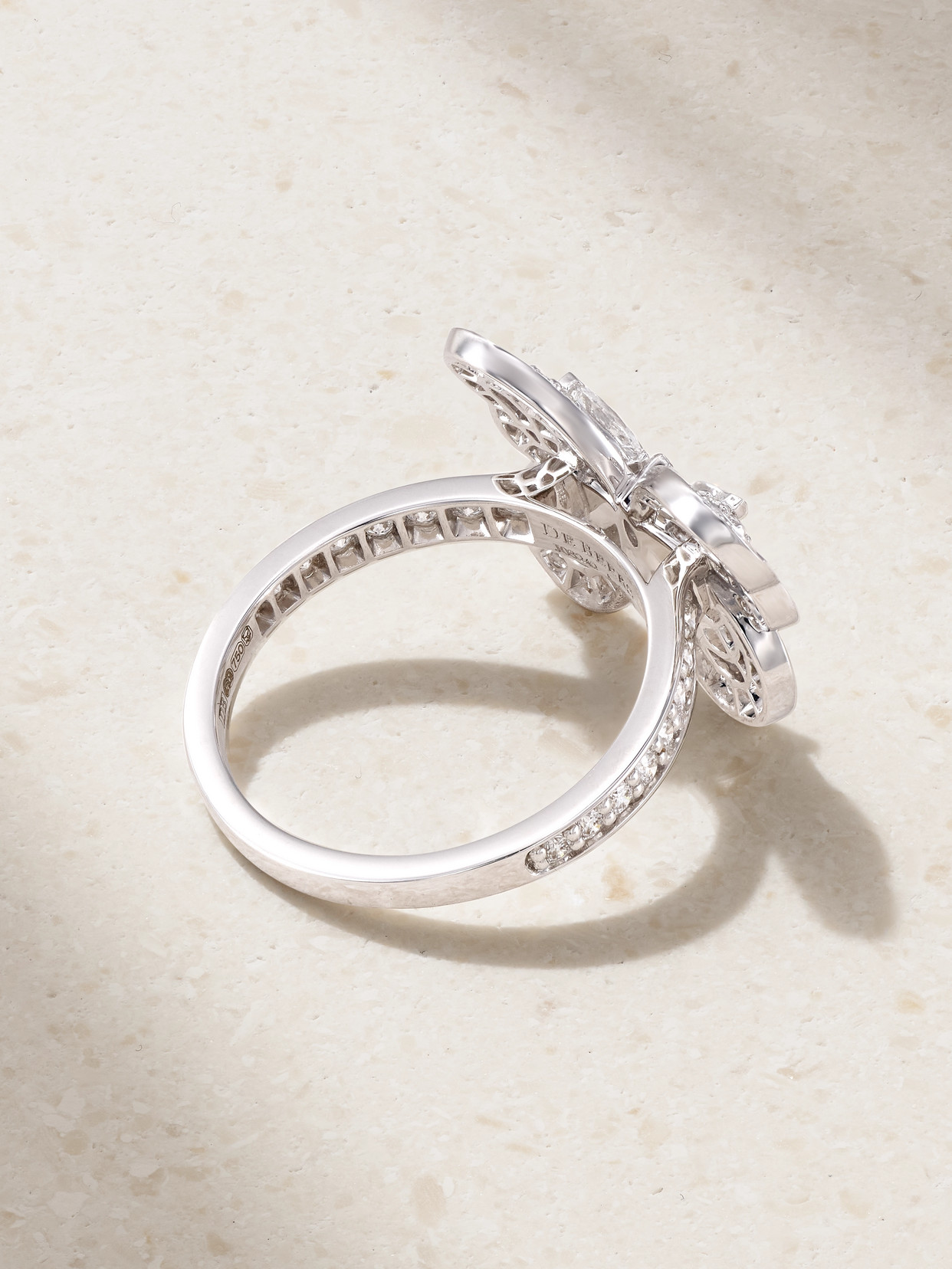 De Beers Portraits Of Nature Butterfly 18-karat White Gold Diamond Ring In Gold