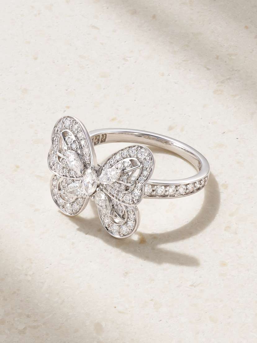 De Beers Portraits Of Nature Butterfly 18-karat White Gold Diamond Ring