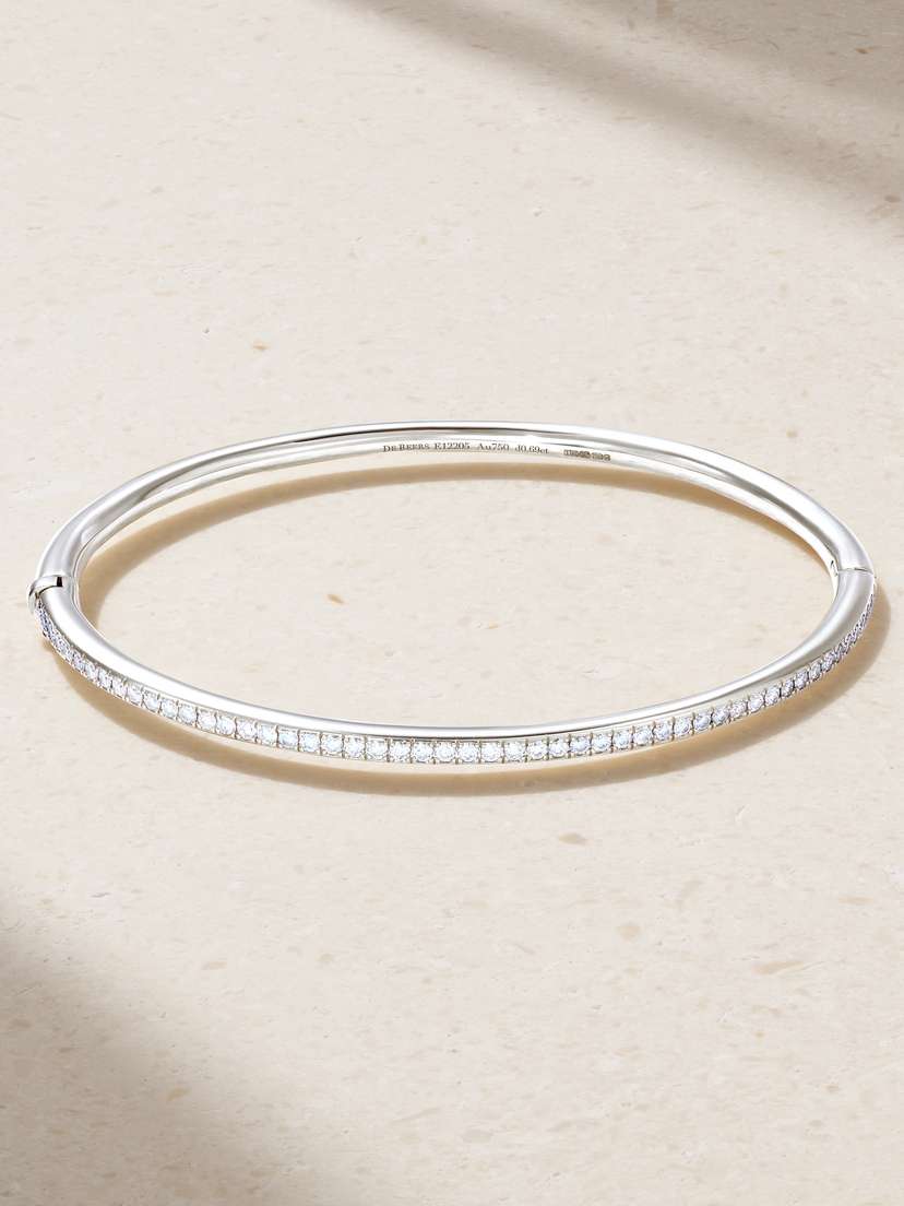 De Beers Db Classic 18-karat White Gold Diamond Bangle