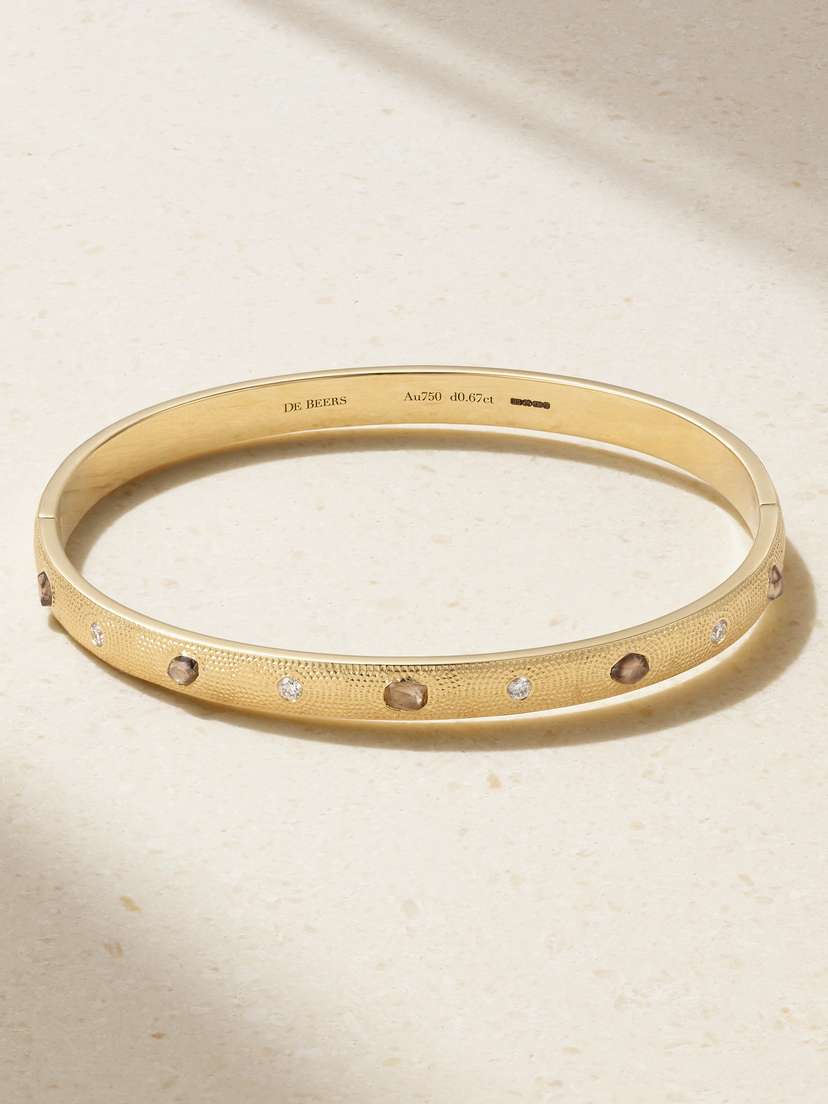 De Beers Talisman 18-karat Gold Diamond Bangle