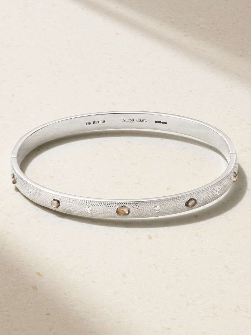 De Beers Talisman 18-karat White Gold Diamond Bangle