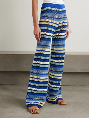 ESCVDO Nevado crocheted cotton flared pants