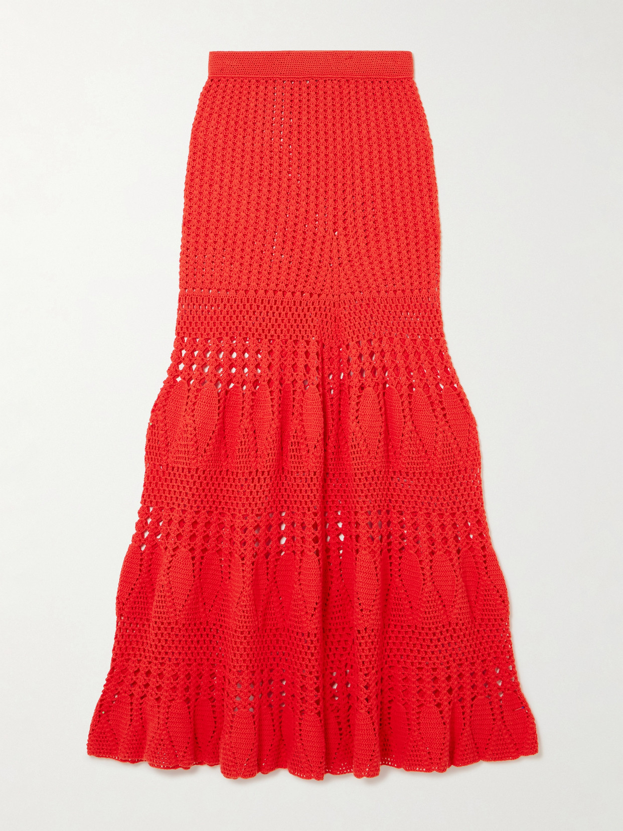 Escvdo Reflejo Crocheted Cotton Maxi Skirt