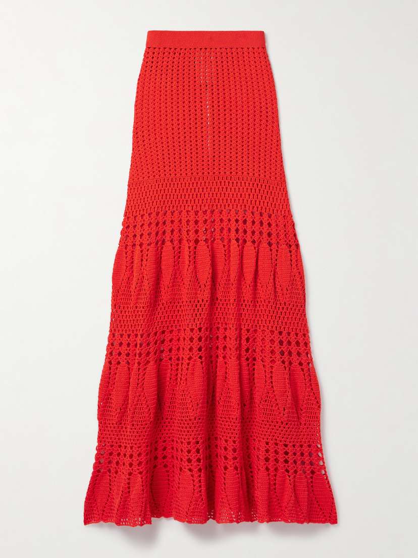 ESCVDO Reflejo Crocheted Cotton Maxi Skirt