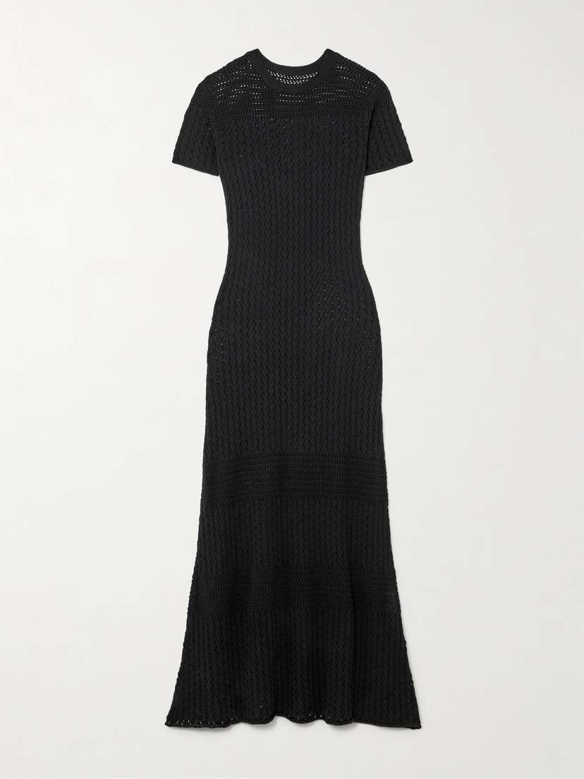 ESCVDO Pallay Open-knit Cotton Maxi Dress