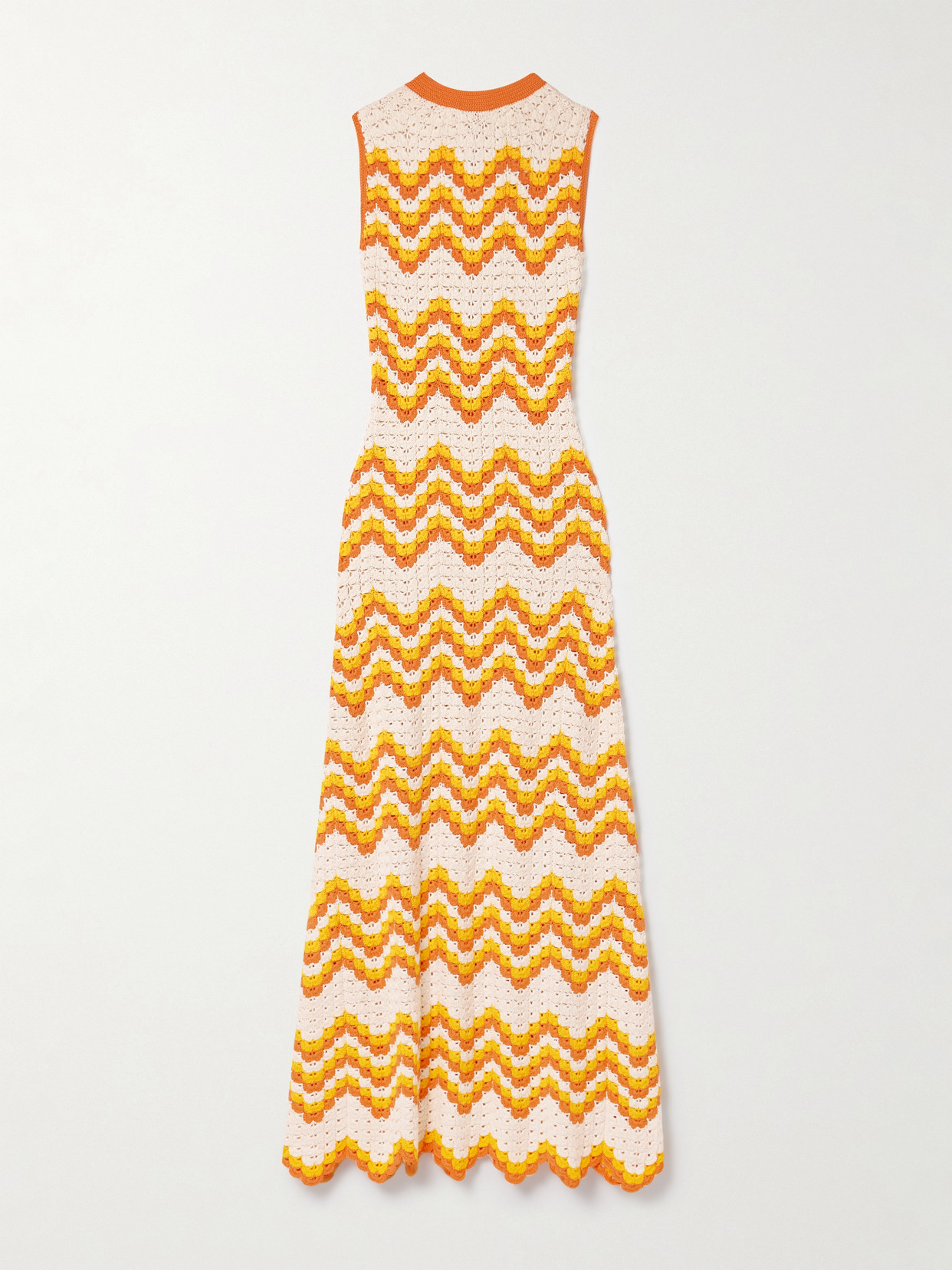 Escvdo Huayna Crocheted Organic Cotton Maxi Dress In Neutral