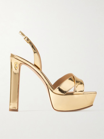 JENNIFER CHAMANDI Leonardo 130 metallic leather platform slingback sandals