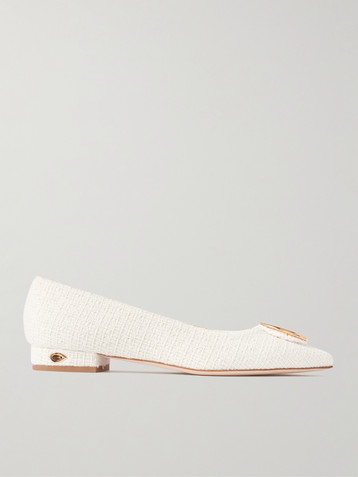 JENNIFER CHAMANDI Lorenzo 20 embellished tweed point-toe pumps