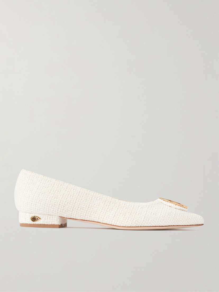 Jennifer Chamandi Lorenzo 20 Embellished Tweed Point-toe Pumps