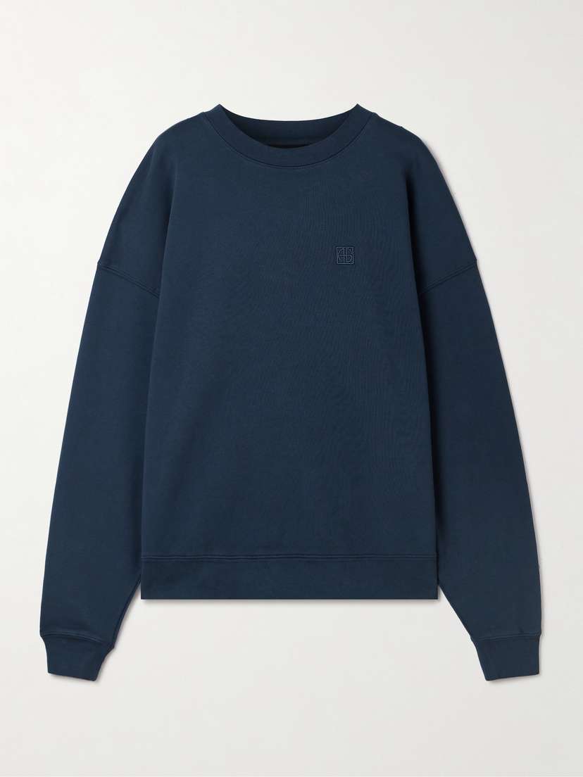 Anine Bing Miles Embroidered Cotton-jersey Sweatshirt