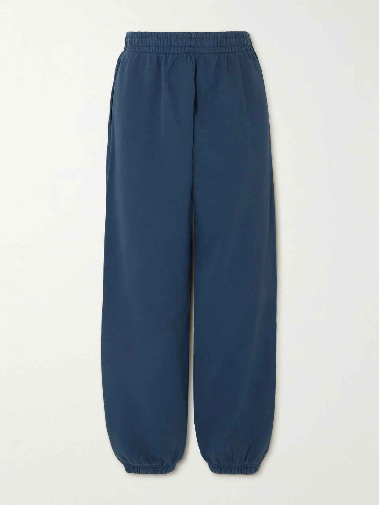 Anine Bing Karter Cotton-jersey Sweatpants In Blue