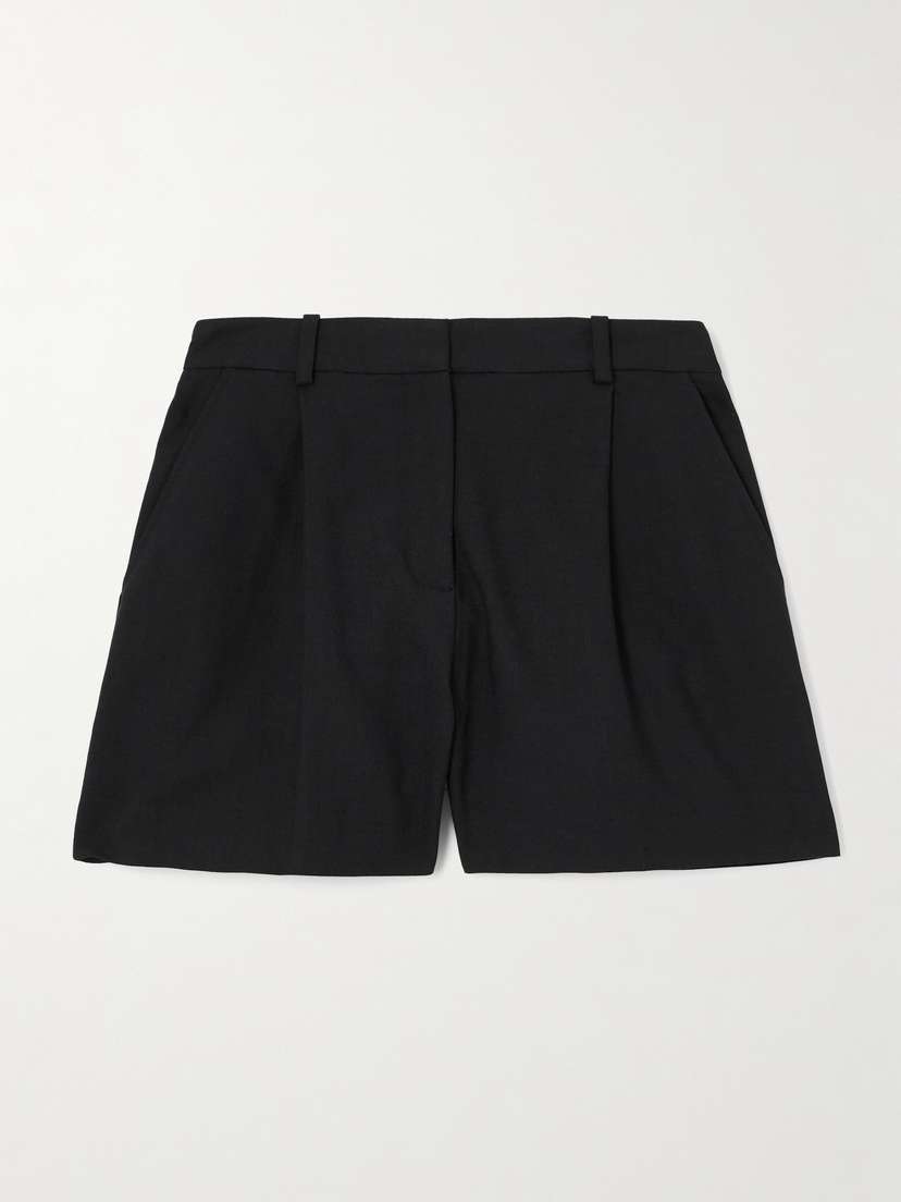 Anine Bing Trent Pleated Woven Shorts