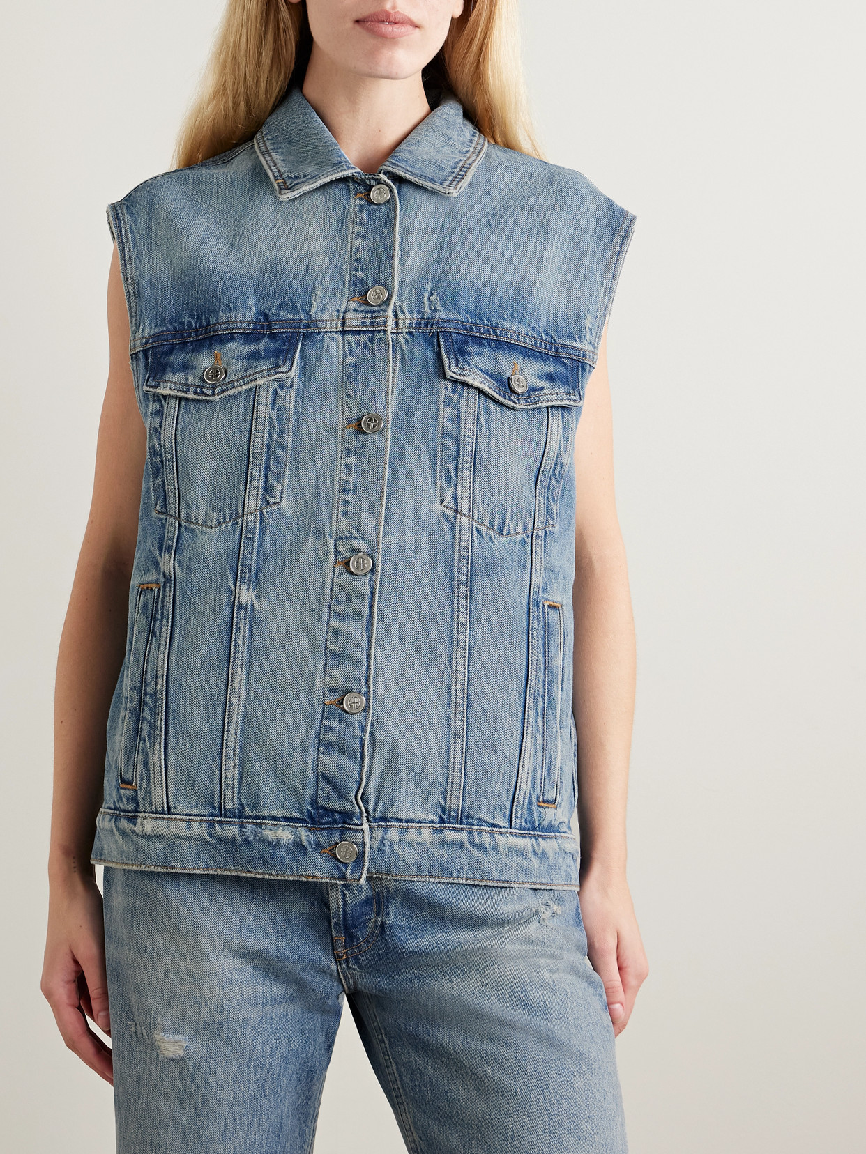 Anine Bing Rory Vest Summer Indigo In Blue