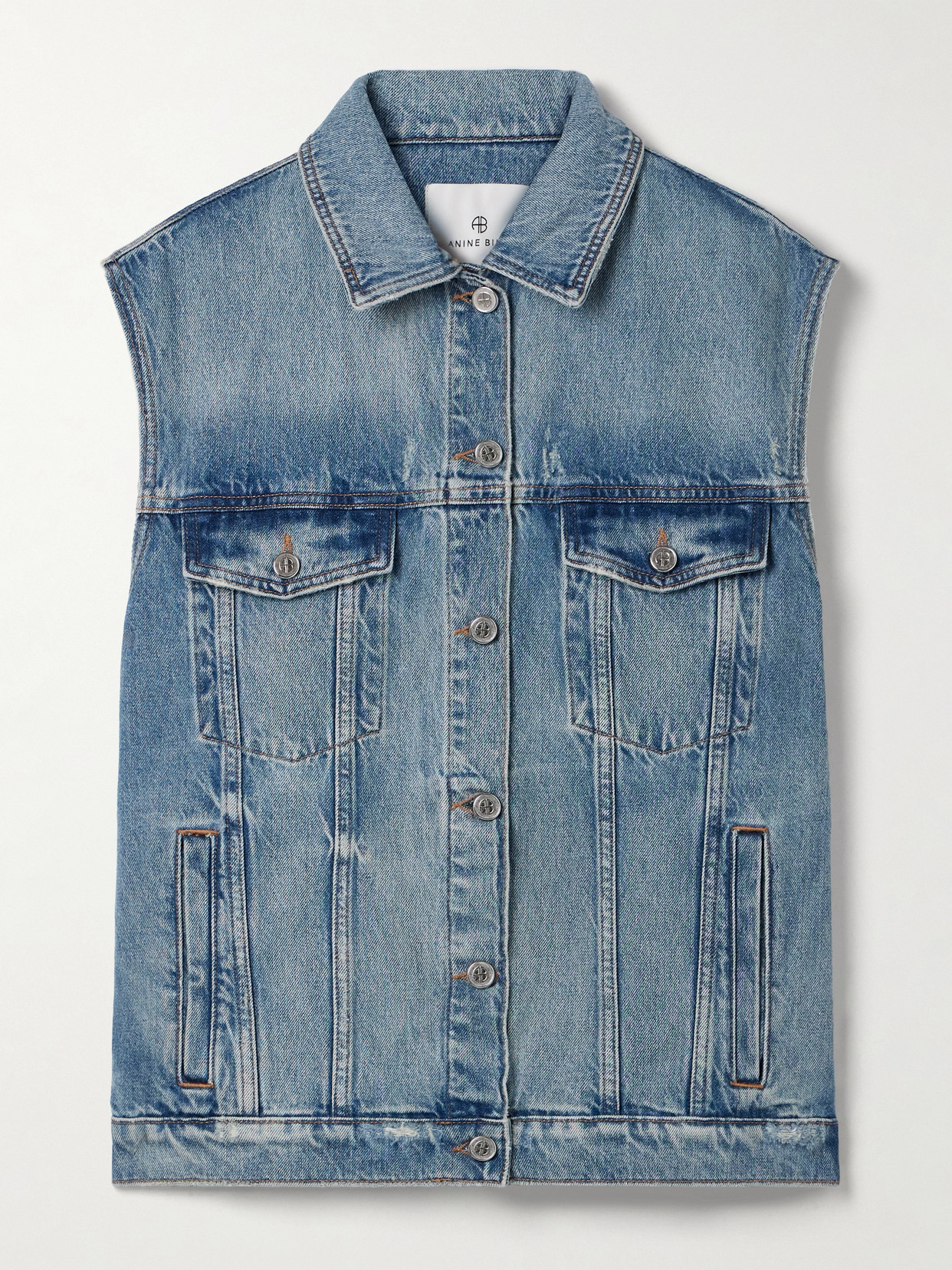 Anine Bing Rory Vest Summer Indigo In Blue
