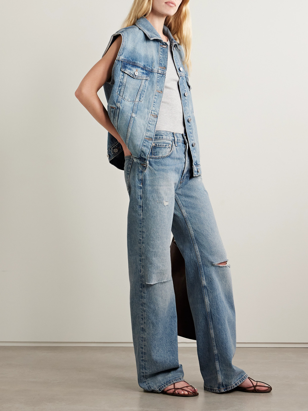 Anine Bing Rory Vest Summer Indigo In Blue