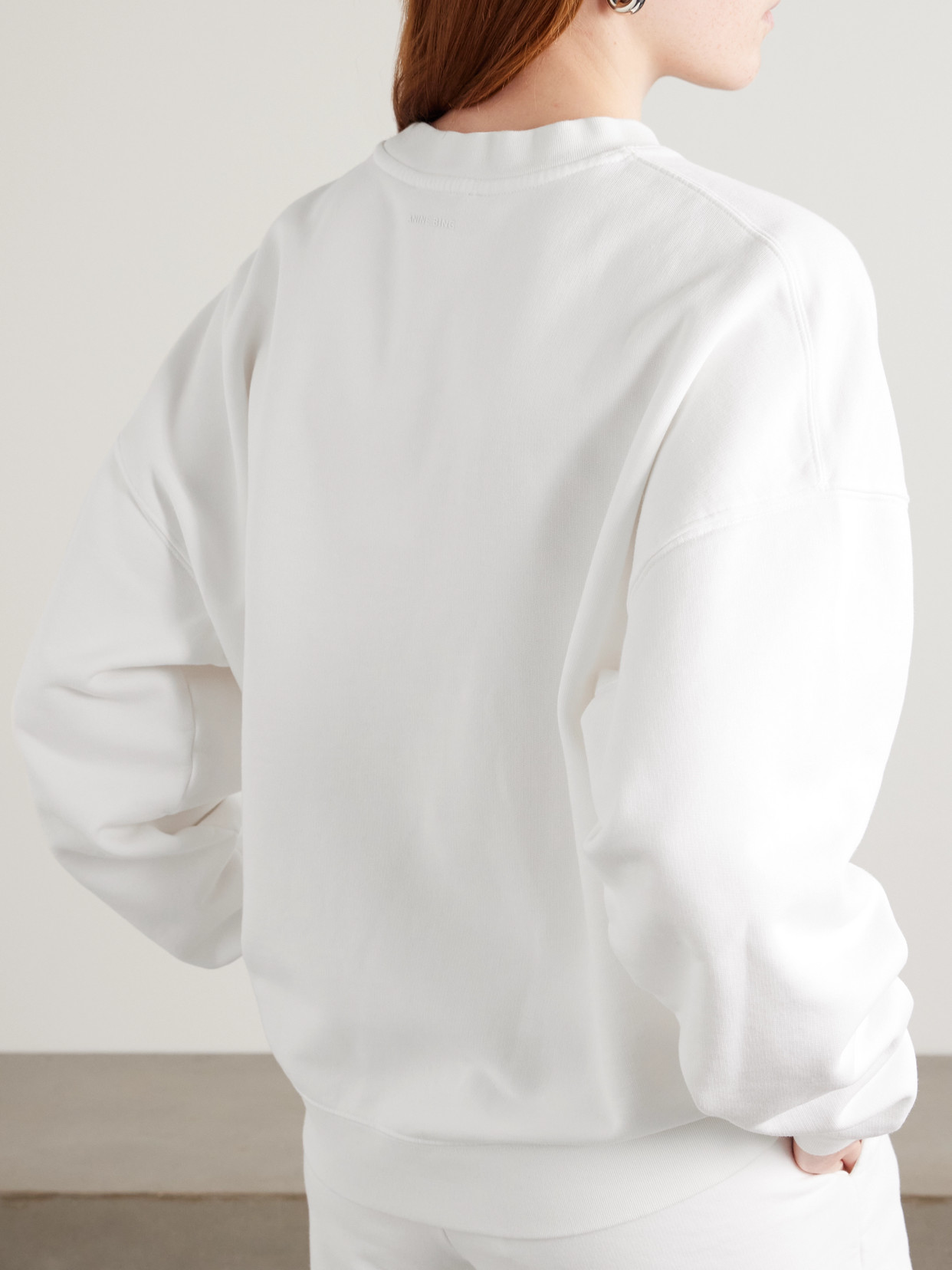 Anine Bing Miles Embroidered Cotton-jersey Sweatshirt