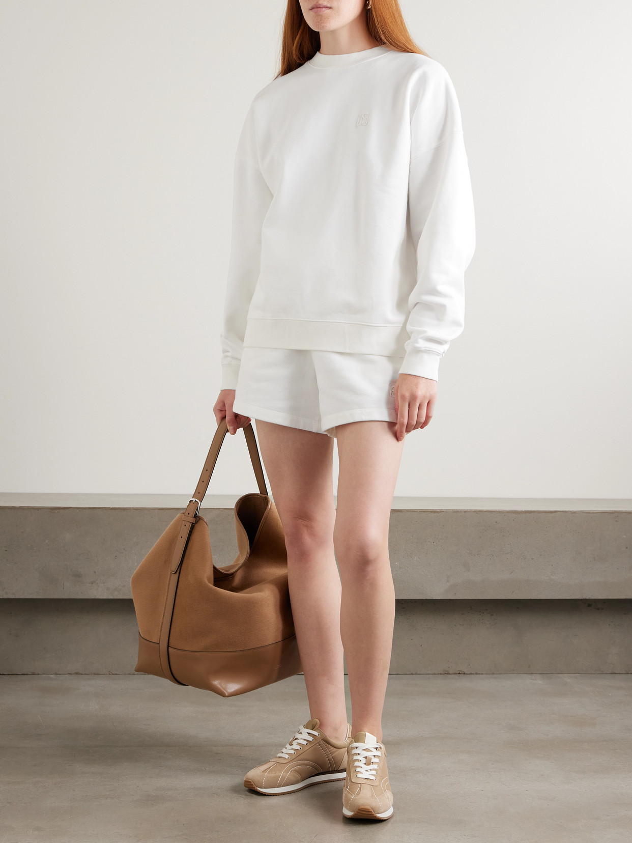 Anine Bing Miles Embroidered Cotton-jersey Sweatshirt