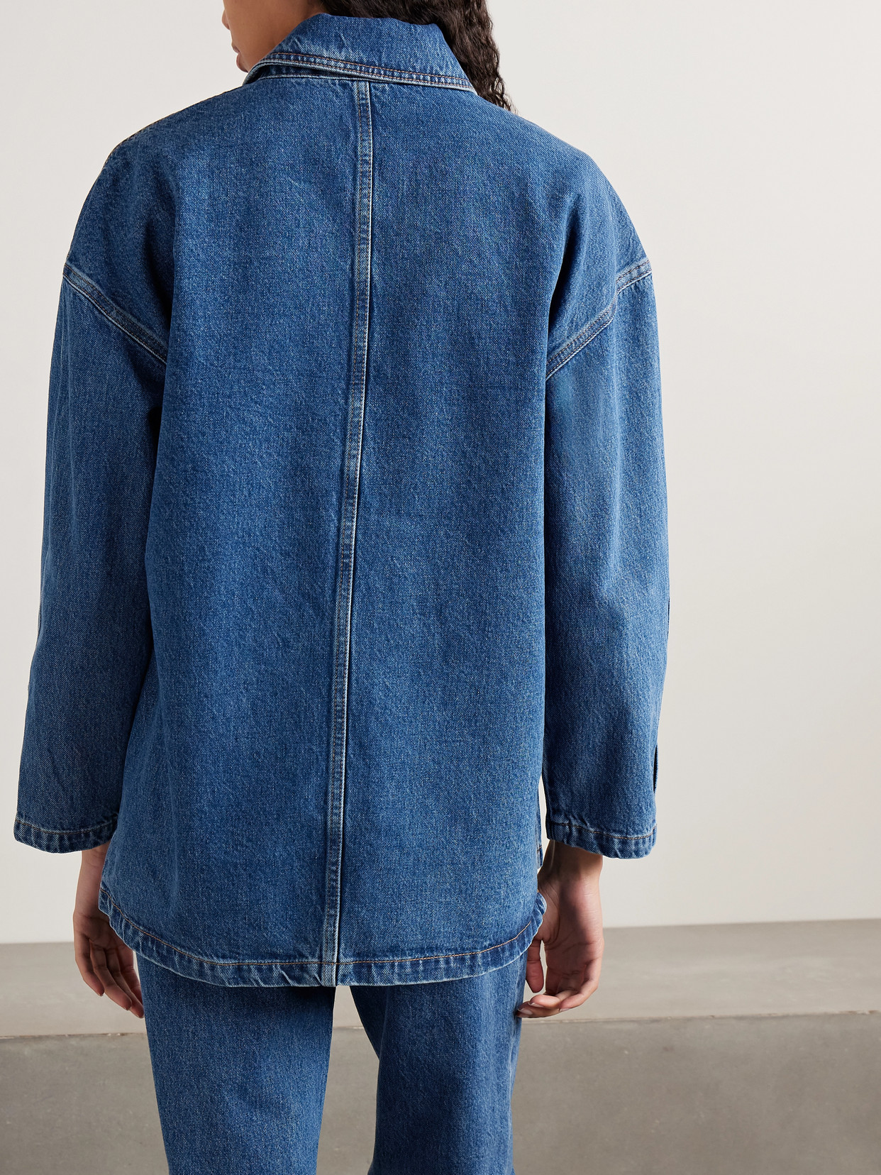 Anine Bing Womens Clean Indigo Denim Luca Relaxed-fit Denim Jacket In Blue