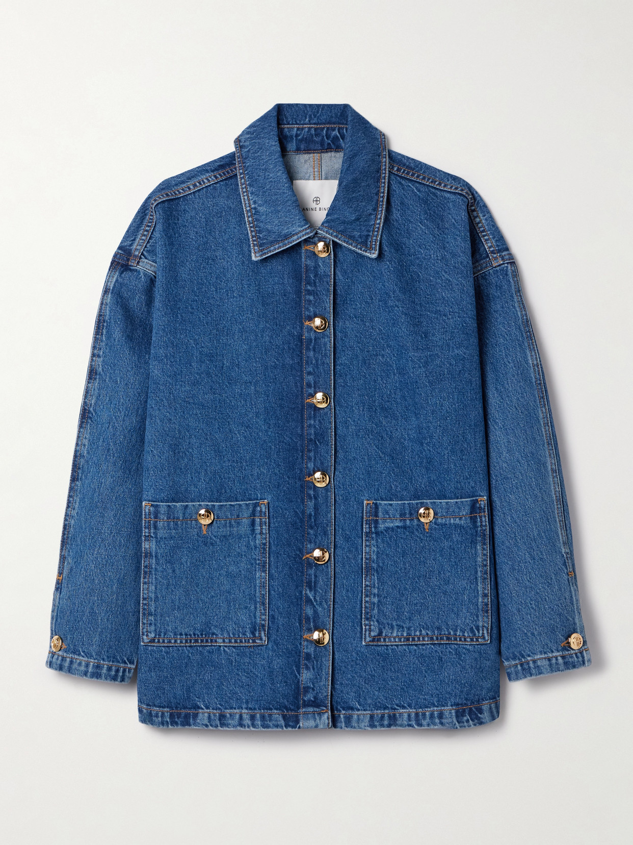 Anine Bing Womens Clean Indigo Denim Luca Relaxed-fit Denim Jacket In Blue