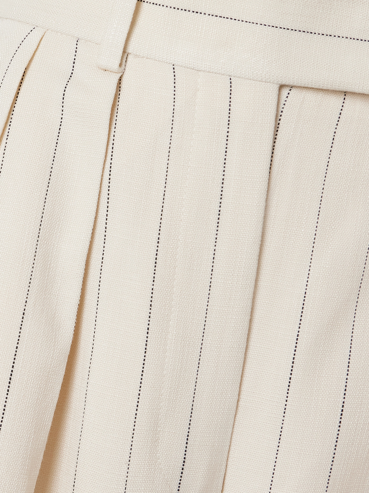 Anine Bing Lou Pleated Pinstriped Woven Wide-leg Pants In White