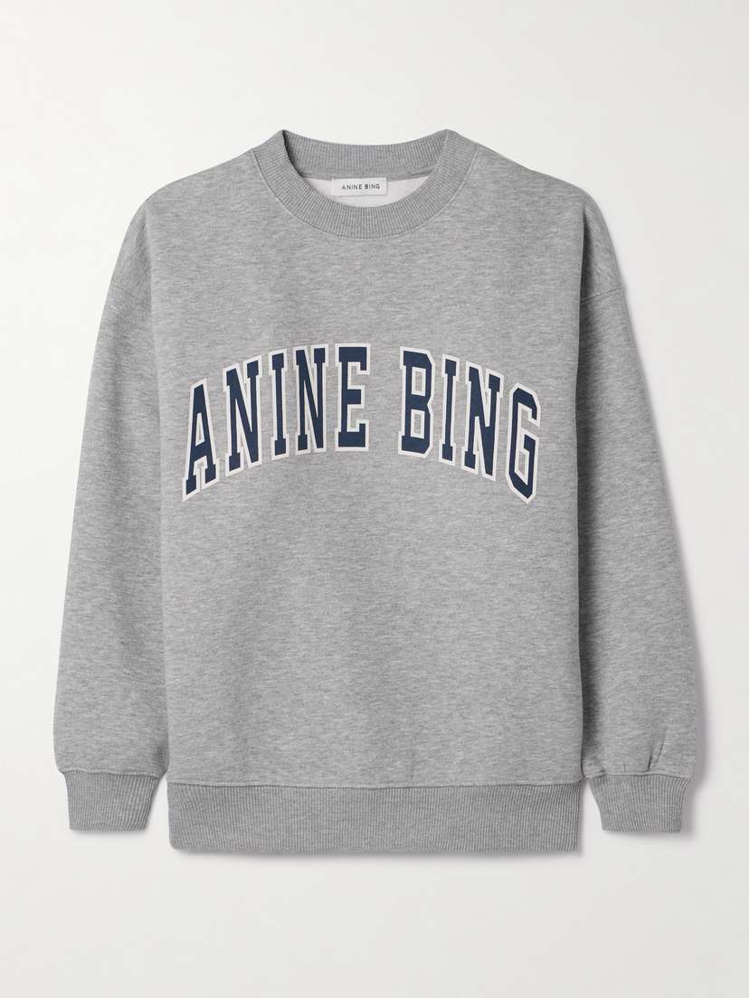 Anine Bing Spencer Printed Cotton-blend Jersey Sweatshirt