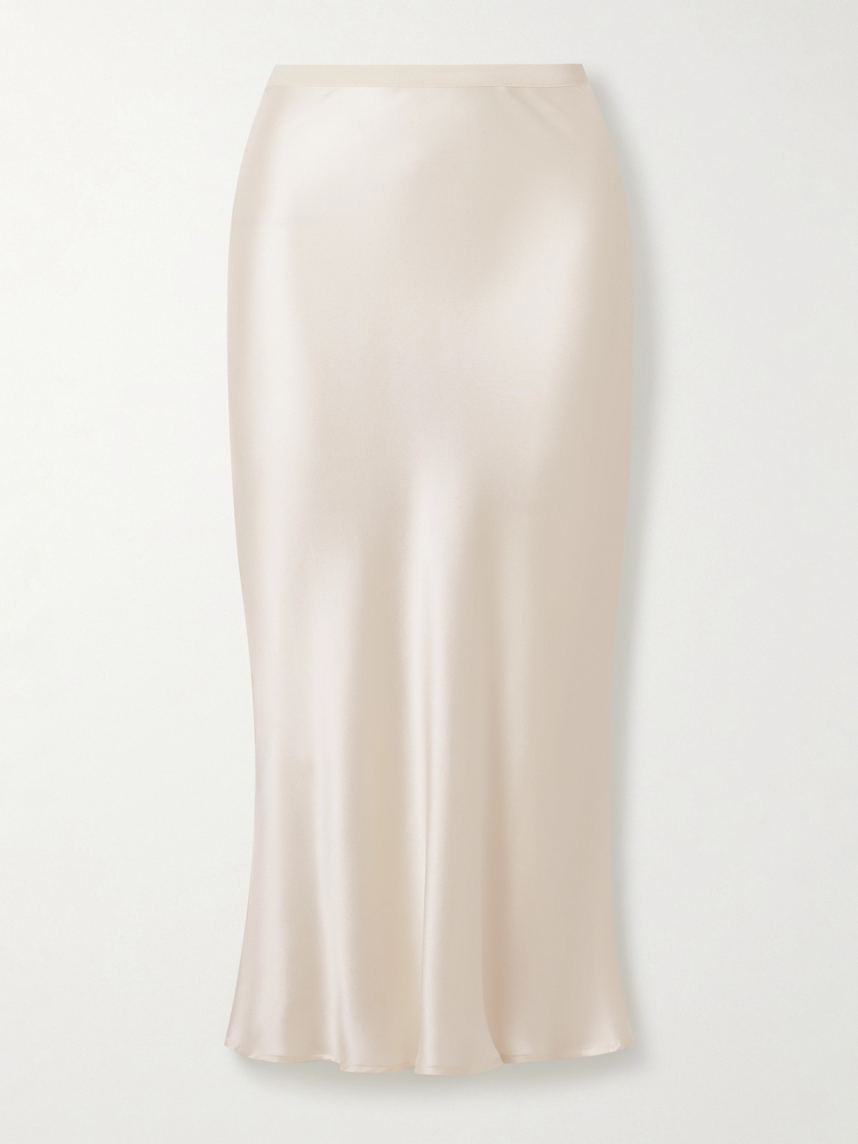 Anine Bing Bar Silk-satin Midi Skirt In Neutral