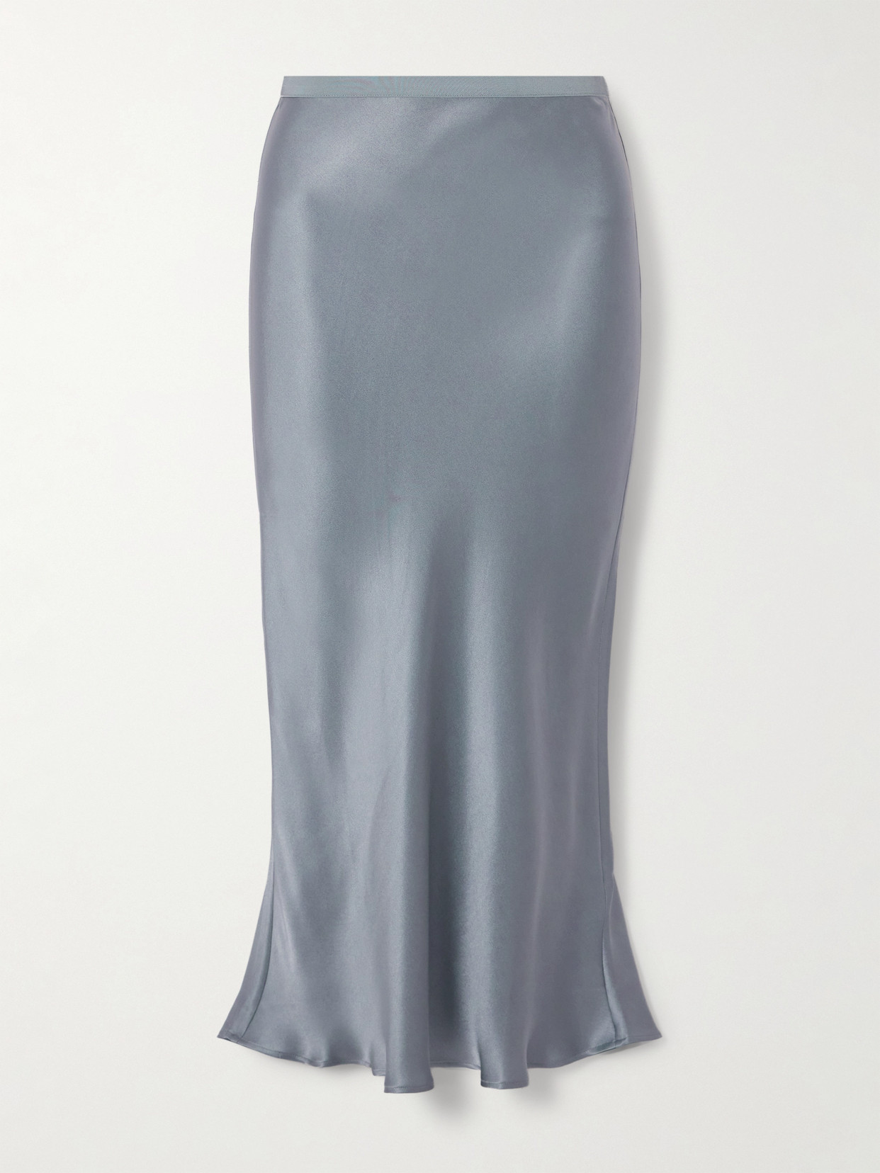 Anine Bing Bar Silk-satin Midi Skirt In Gray