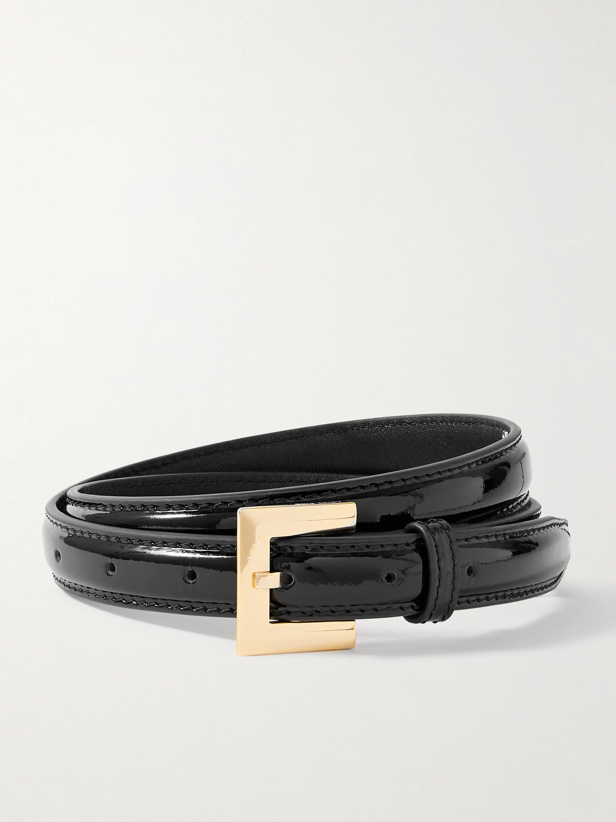 Anine Bing Nicola Patent-leather Belt In Black